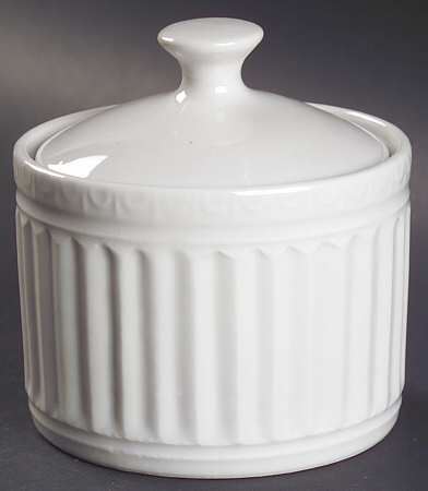 Italiana White Sugar Bowl & Lid