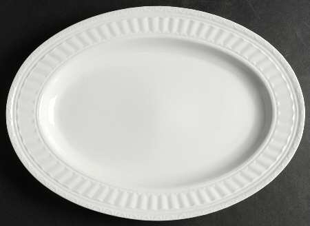 Italiana White 14" Oval Serving Platter