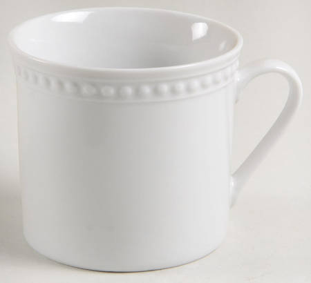 Elegant Pearl White Flat Cup