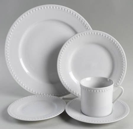 Elegant Pearl White 5 Piece Place Setting