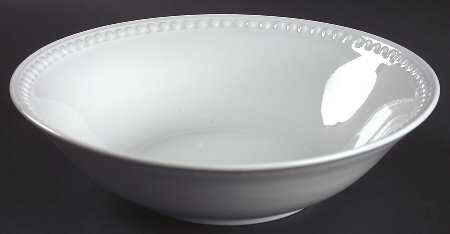 Elegant Pearl White 9" Round Vegetable Bowl