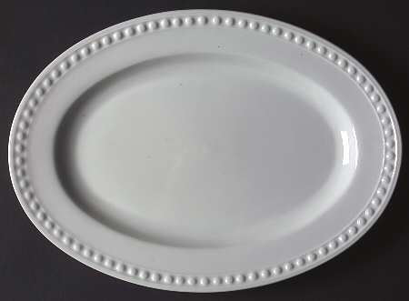 Elegant Pearl White 12" Oval Serving Platter