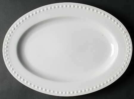 Elegant Pearl White 14" Oval Serving Platter