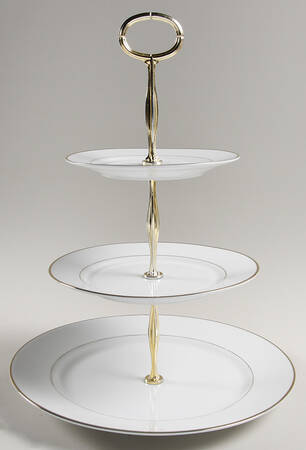 Gold Band 13 7/8"-14 1/4" 3-Tiered Serving Tray(DP,SP,BB) HC