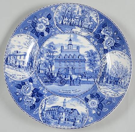 Williamsburg Virginia Blue Dinner Plate