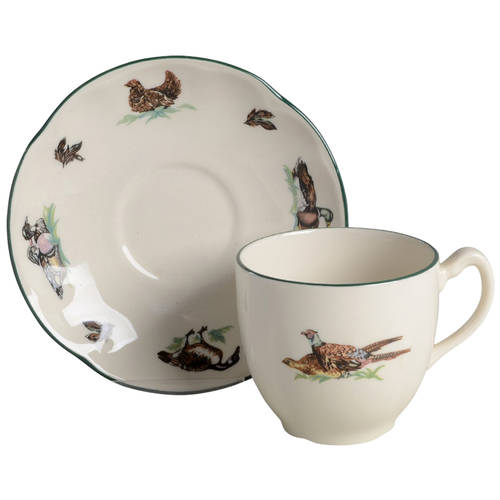 Brookshire ("England 1883" Stamp) Flat Cup & Saucer Set