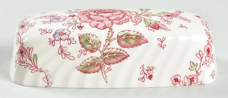 Rose Chintz Pink ("England 1883" Stamp) Lid for 1/4 Lb Butter