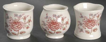 Rose Chintz Pink ("England 1883" Stamp) Votive Candleholder - Set of 3 Motifs
