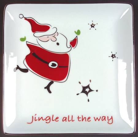 Modern Snowman Square Salad Plate