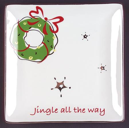 Modern Snowman Square Salad Plate