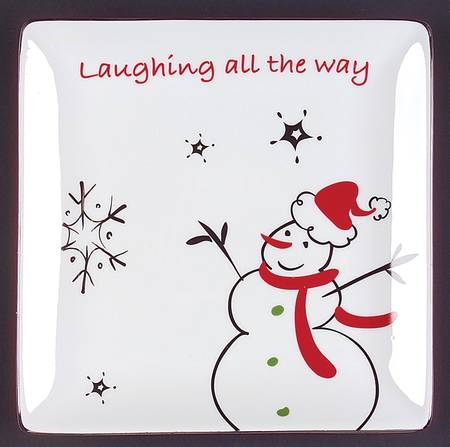 Modern Snowman Square Salad Plate