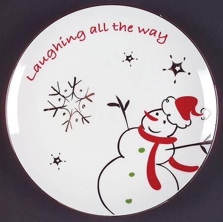 Modern Snowman Salad Plate