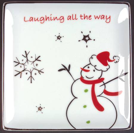 Modern Snowman Canape Plate