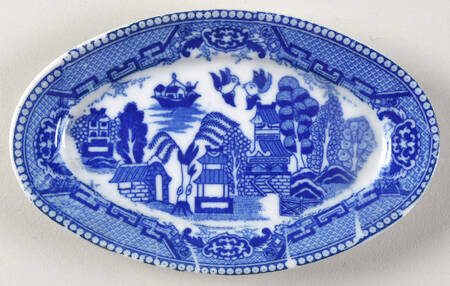 Blue Willow (Child's Set, Made in Japan) Oval Toy Platter