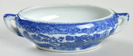 Blue Willow (Child's Set, Made in Japan) Toy Oval Vegetable No Lid