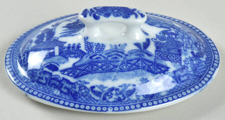 Blue Willow (Child's Set, Made in Japan) Lid for Toy Oval Vegetable