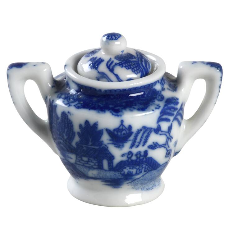 Blue Willow (Child's Set, Made in Japan) Toy Sugar Bowl & Lid