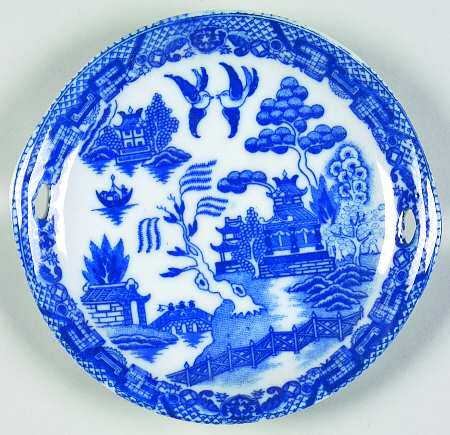 Blue Willow (Child's Set, Made in Japan) Handled Toy Cake Plate