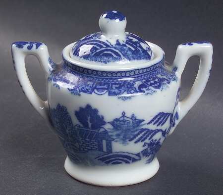 Blue Willow (Child's Set, Made in Japan) Toy Sugar Bowl & Lid