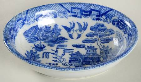 Blue Willow (Child's Set, Made in Japan) Toy Oval Vegetable Bowl