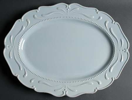 Adalina Blue 18" Oval Serving Platter