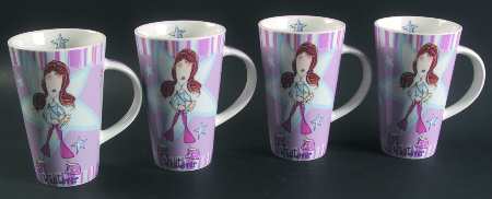 Girls Born To Shop Mug Motif 13 - Set of 4