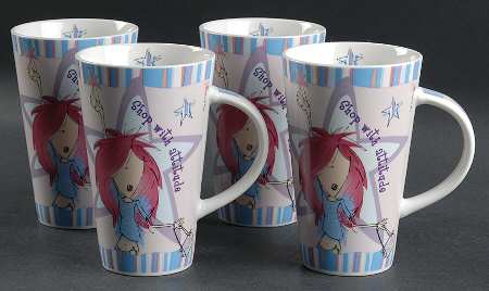 Girls Born To Shop Mug Motif 15 - Set of 4