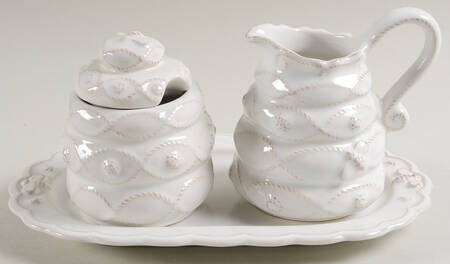 Jardins du Monde Creamer & Sugar with Lid & Tray Set