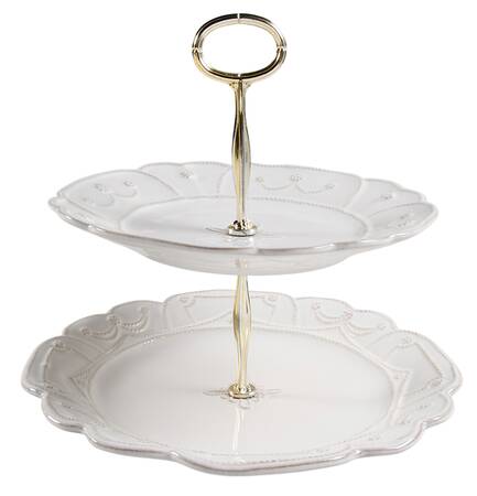 Jardins du Monde 6 5/8"-10"  2 Tiered Serving Tray (Dp, Sp) HC