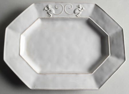 Petit Singe Whitewash 12" Octagonal Serving Platter