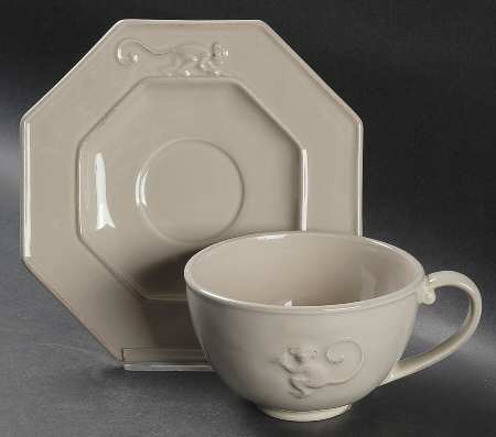 Petit Singe Portobello Brown Flat Cup & Saucer Set