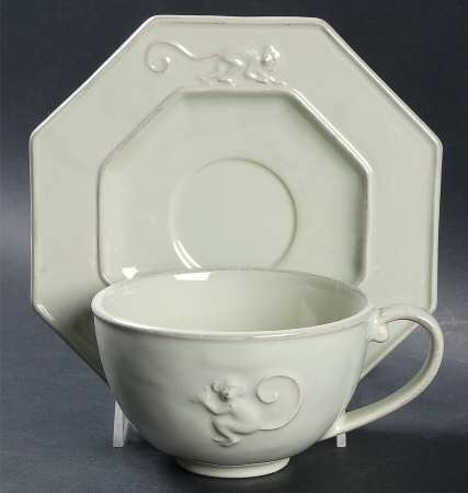 Petit Singe Cucumber Flat Cup & Saucer Set
