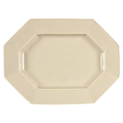 Octavia Portobello (White Trim) 12" Octagonal Serving Platter