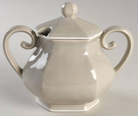 Octavia Portobello (White Trim) Sugar Bowl & Lid