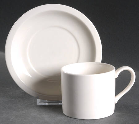Priory Cream Flat Cup & Saucer Set