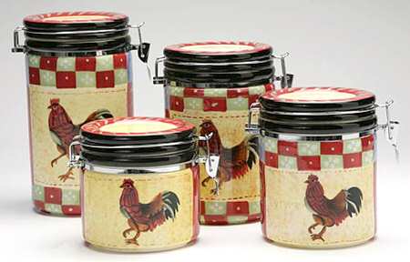 Tuscan Rooster (4 Piece) Canister Set (Box Set)