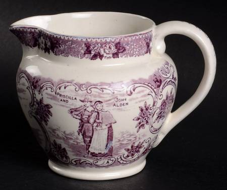 Souvenir of Plymouth Mass Mulberry Creamer