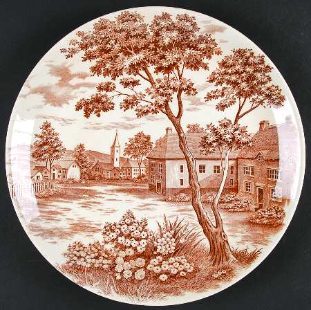 English Village Brown 11" Chop Plate (Round Platter)