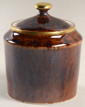 Tortoise (Gold Trim) Sugar Bowl & Lid