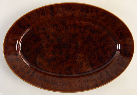 Tortoise (Gold Trim) 15" Oval Serving Platter
