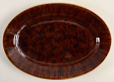 Tortoise (Gold Trim) 14" Oval Serving Platter