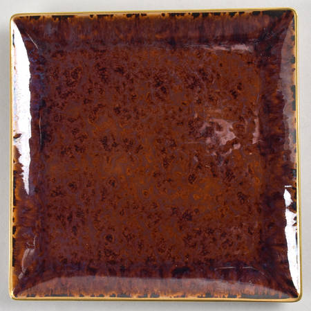 Tortoise (Gold Trim) Square Dessert Plate