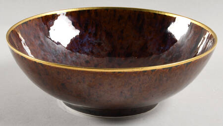 Tortoise (Gold Trim) Coupe Soup Bowl by Jaune de Chrome