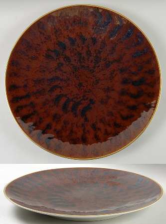 Tortoise (Gold Trim) 14" Deep Round Platter