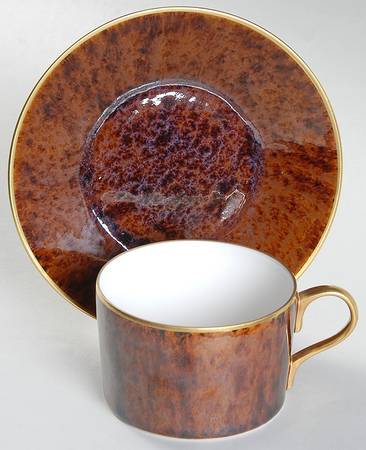 Tortoise (Gold Trim) Flat Cup & Saucer Set
