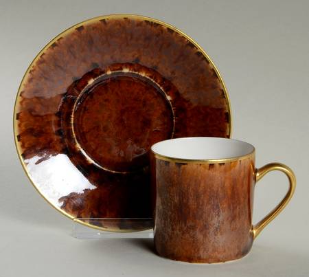 Tortoise (Gold Trim) Espresso Cup and Saucer Set