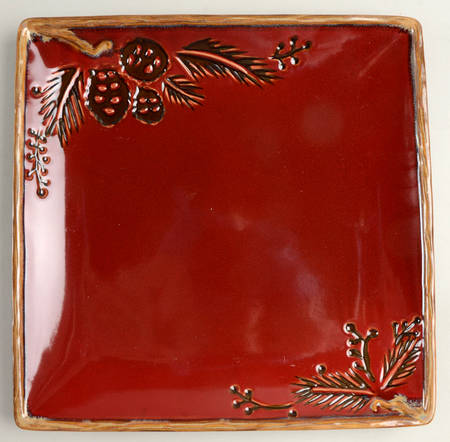 Alpine Red Square Dinner Plate
