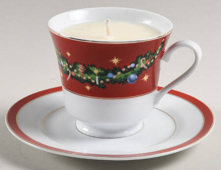 Tree Scented Cup & Saucer Candle-Vanilla  HC