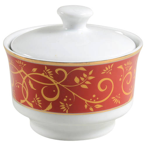 Chambour Red Sugar Bowl & Lid