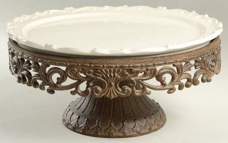 Foret Footed Cake Plate w/Metal Base